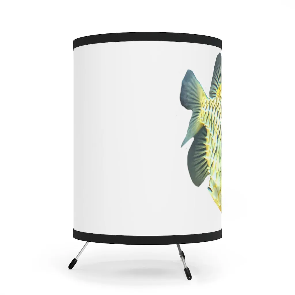 Pineapple Fish Tripod Lamp with High-Res Printed Shade, US/CA plug