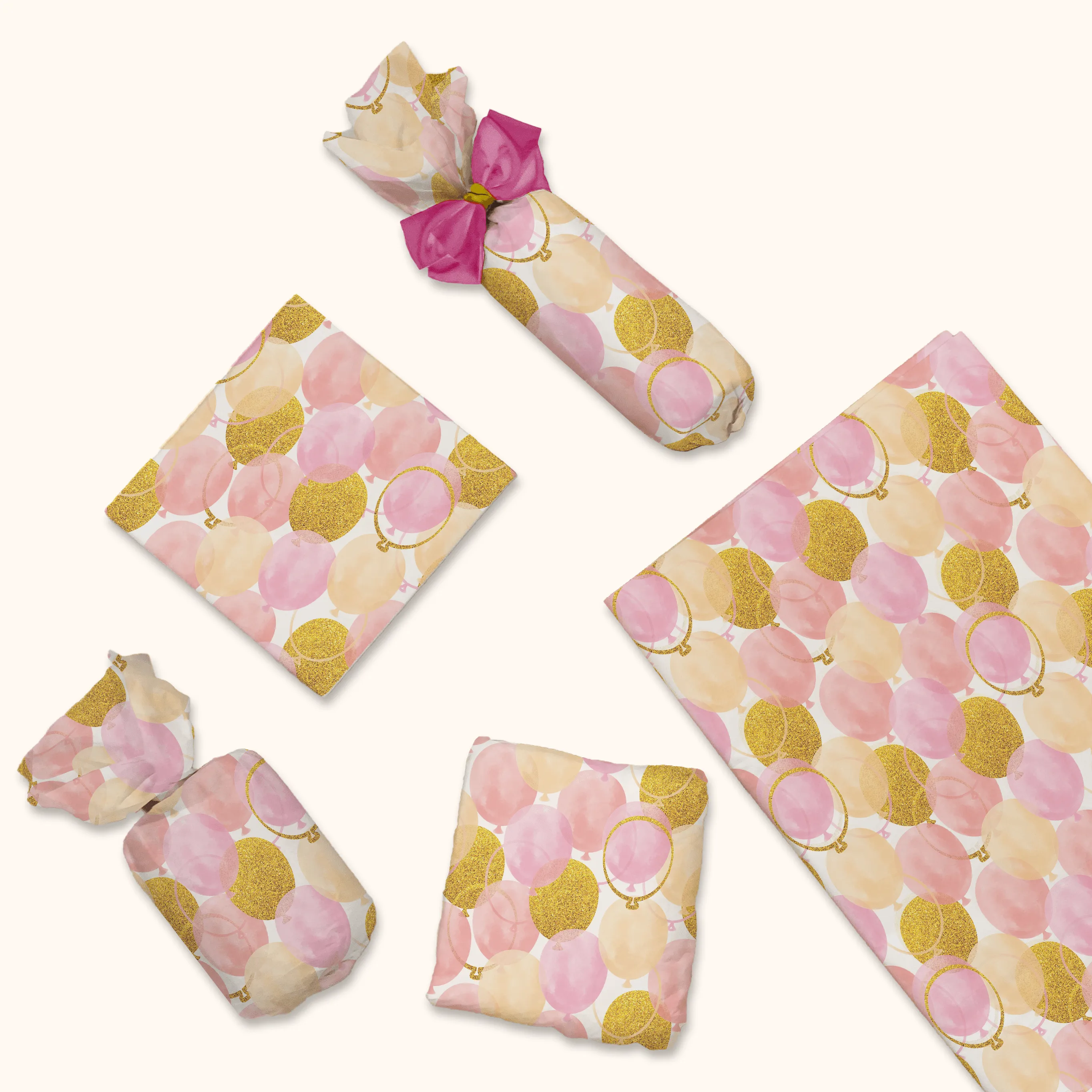 Pink and Gold Balloons Tissue Paper