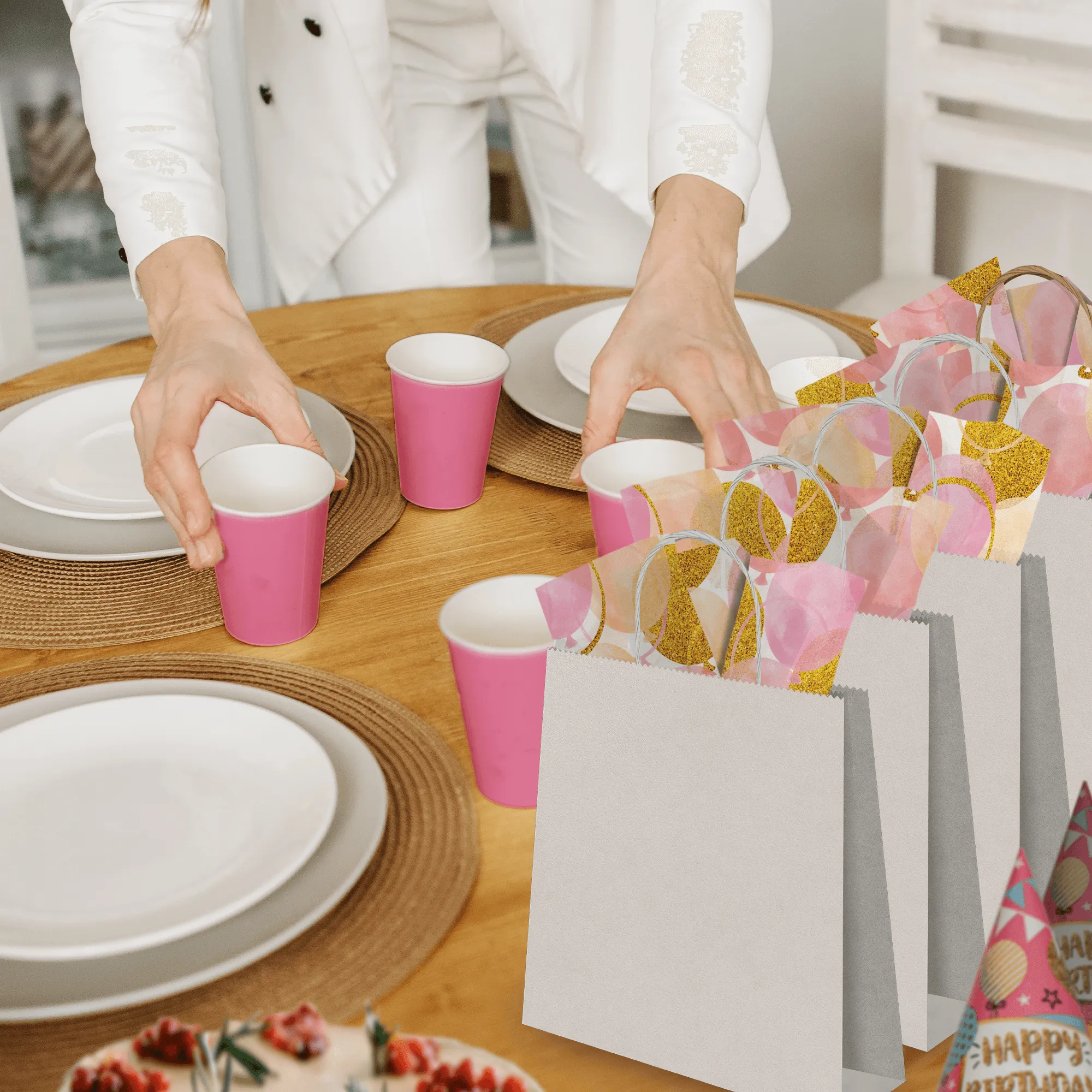 Pink and Gold Balloons Tissue Paper