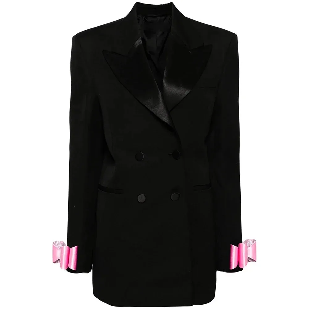 Pre Order:  Diamond Bow Embellishment Suit Jacket Style Slim Mini Dress