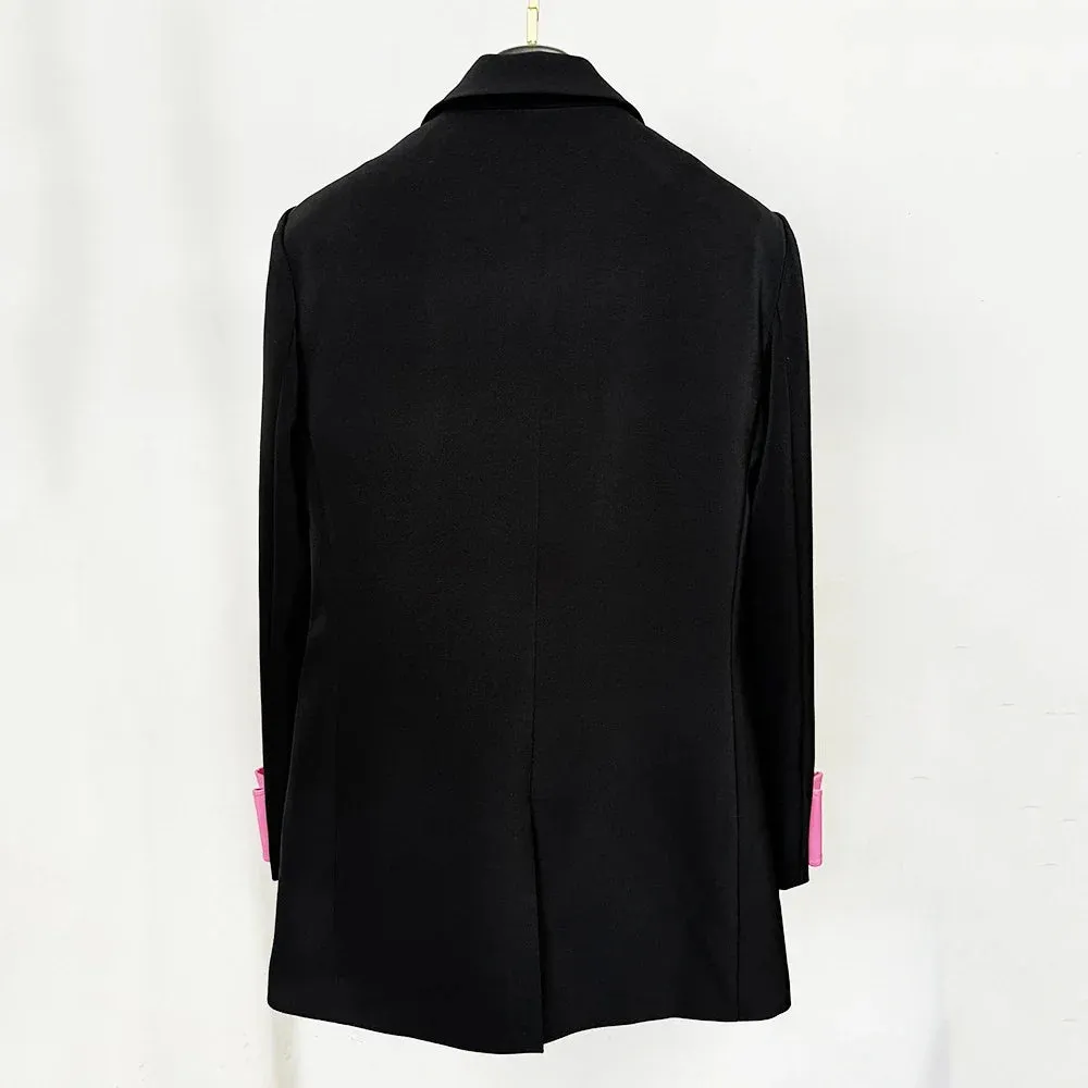 Pre Order:  Diamond Bow Embellishment Suit Jacket Style Slim Mini Dress