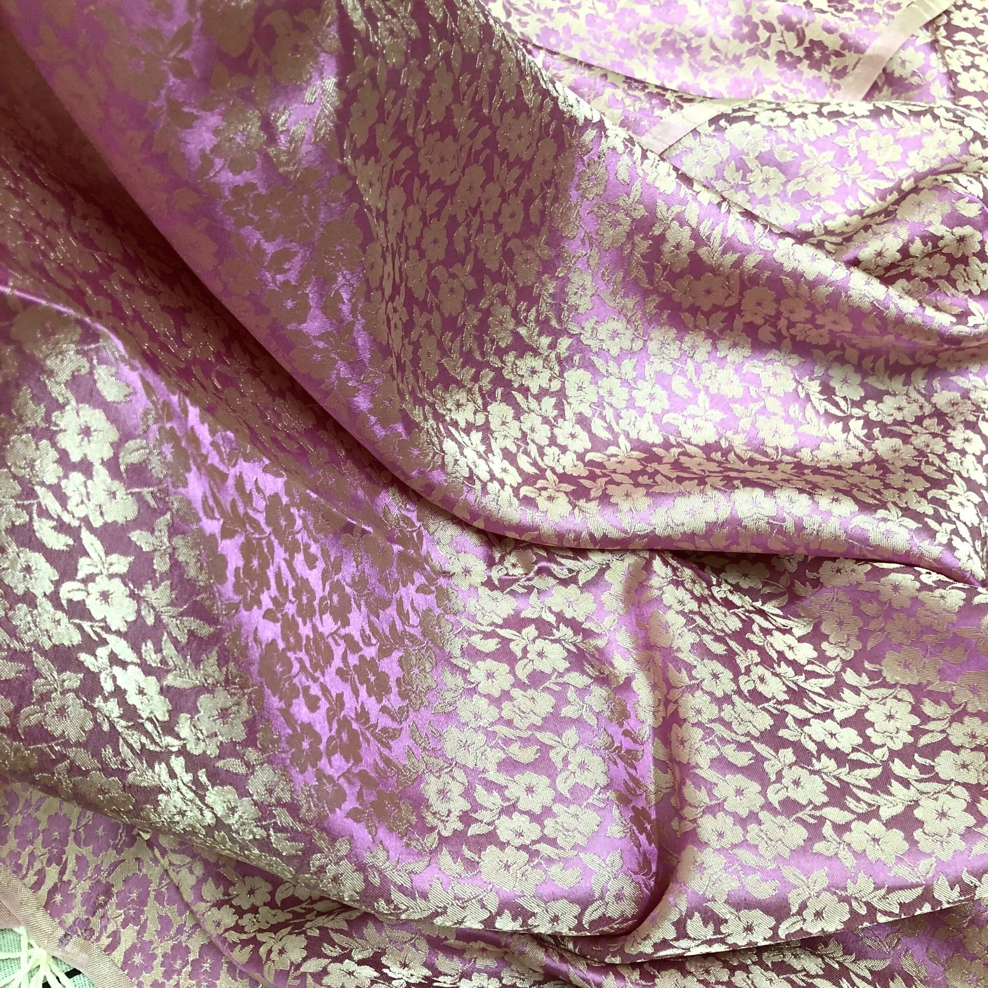 PURE MULBERRY SILK fabric by the yard - Floral silk - Handmade fabric – Dress making – Silk for sewing - Gift for women - Silk apparel fabric