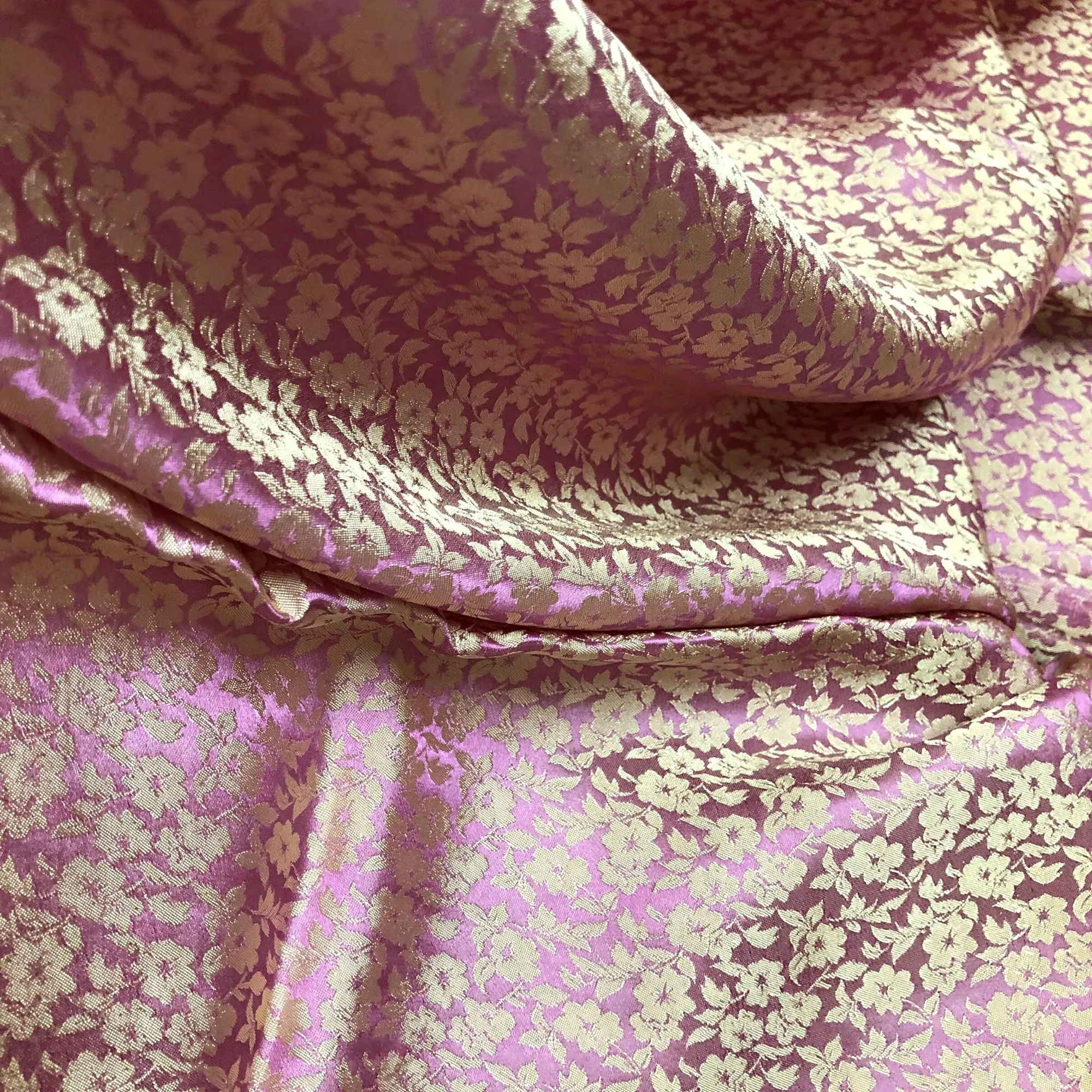 PURE MULBERRY SILK fabric by the yard - Floral silk - Handmade fabric – Dress making – Silk for sewing - Gift for women - Silk apparel fabric