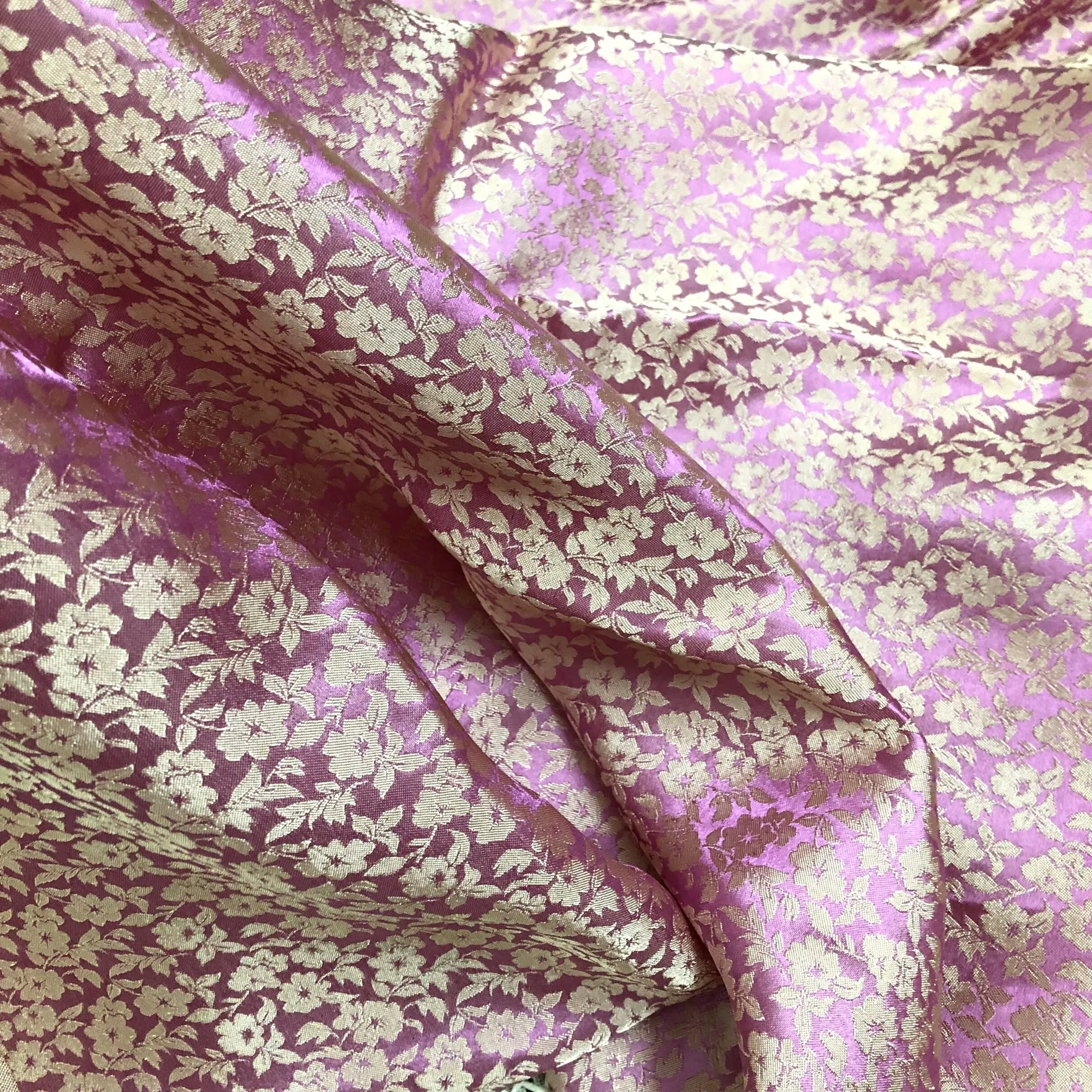 PURE MULBERRY SILK fabric by the yard - Floral silk - Handmade fabric – Dress making – Silk for sewing - Gift for women - Silk apparel fabric