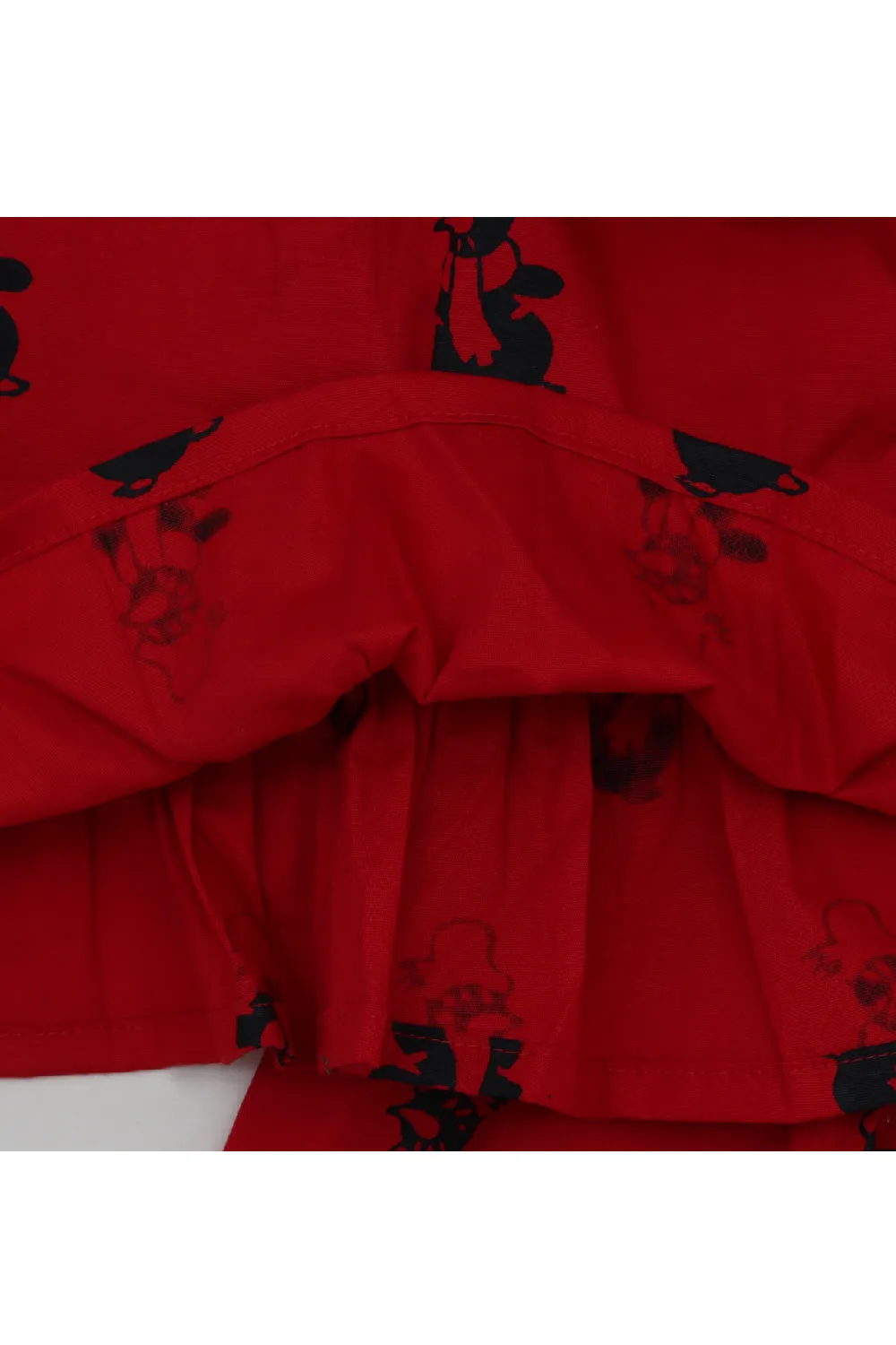 Red Snowman Printed One Shoulder Top With Short Set