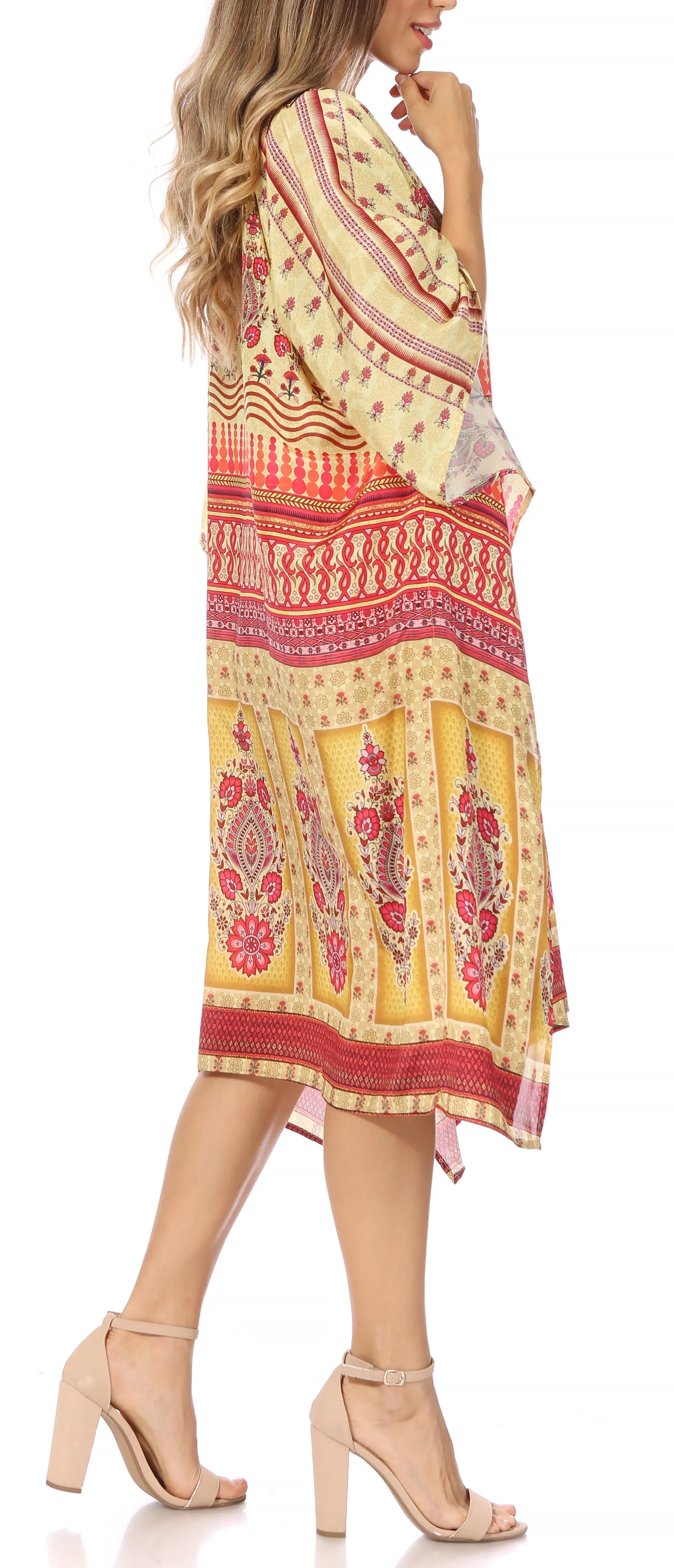 Sakkas MiuMiu Ligthweight Summer Printed Short Caftan Dress / Cover Up