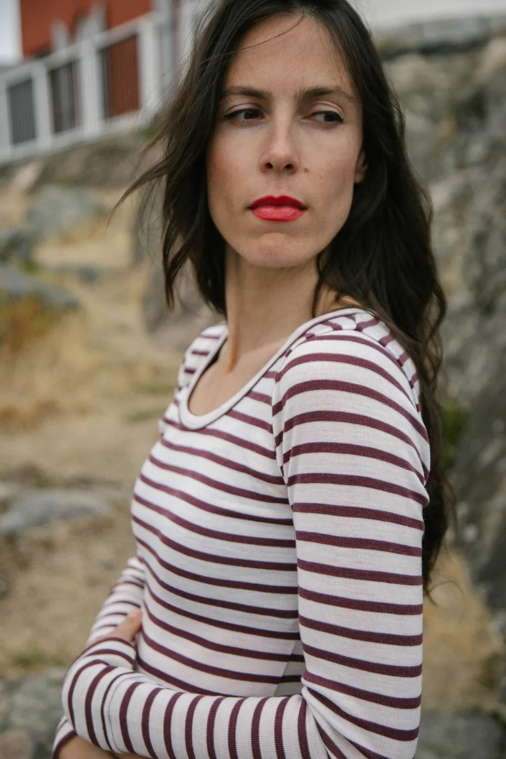 Scoop Top in Stripes