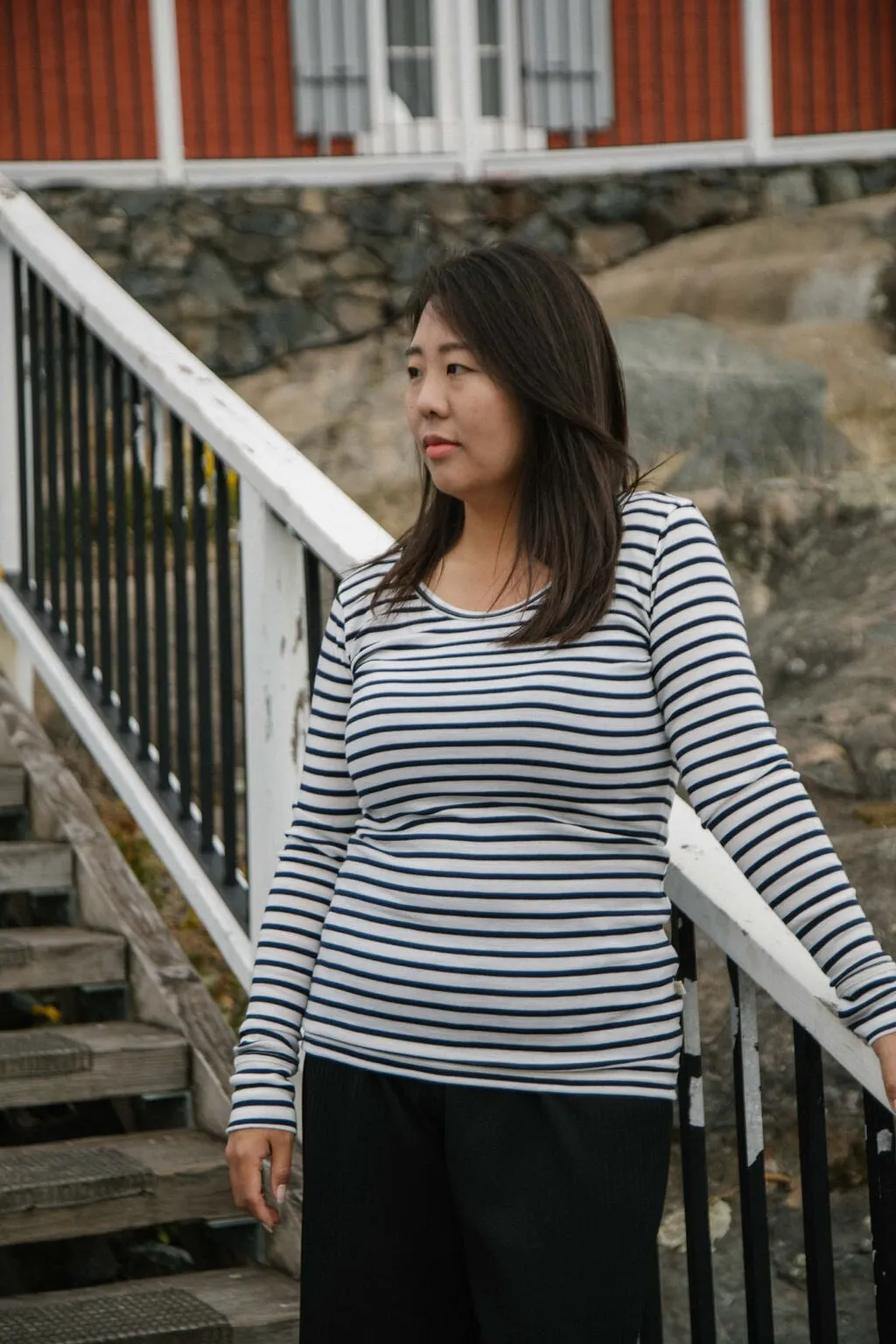 Scoop Top in Stripes