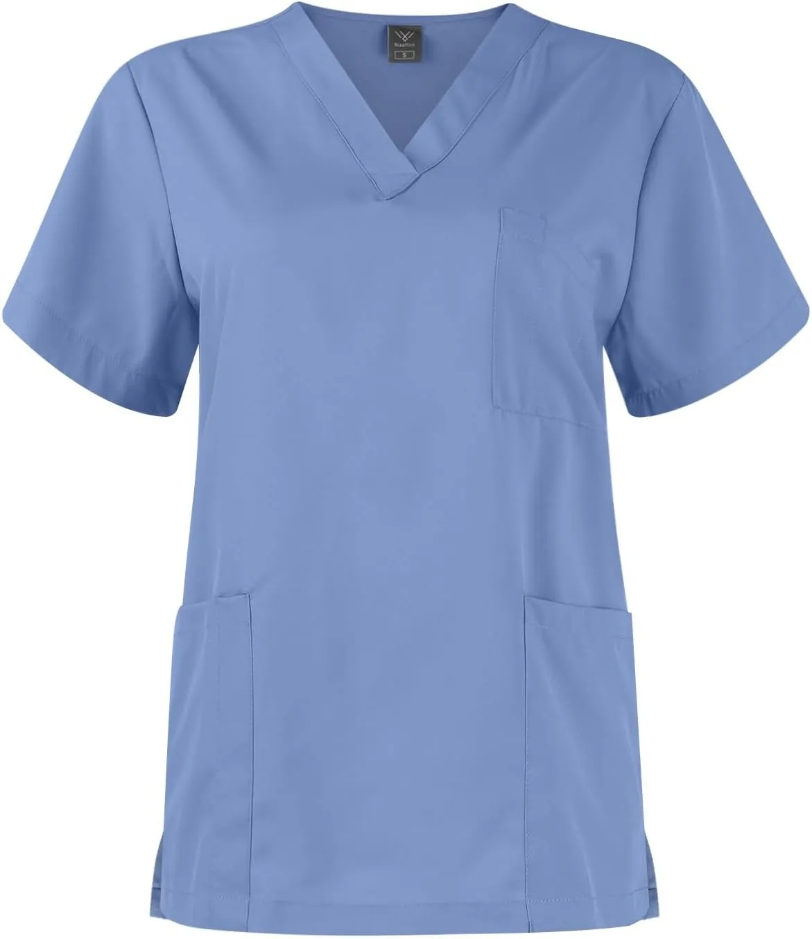 Scrubs for Women Set Stretch V-Neck Scrub Tops with Pockets & Cargo Pant Quick Drying Solid Nurse Uniform