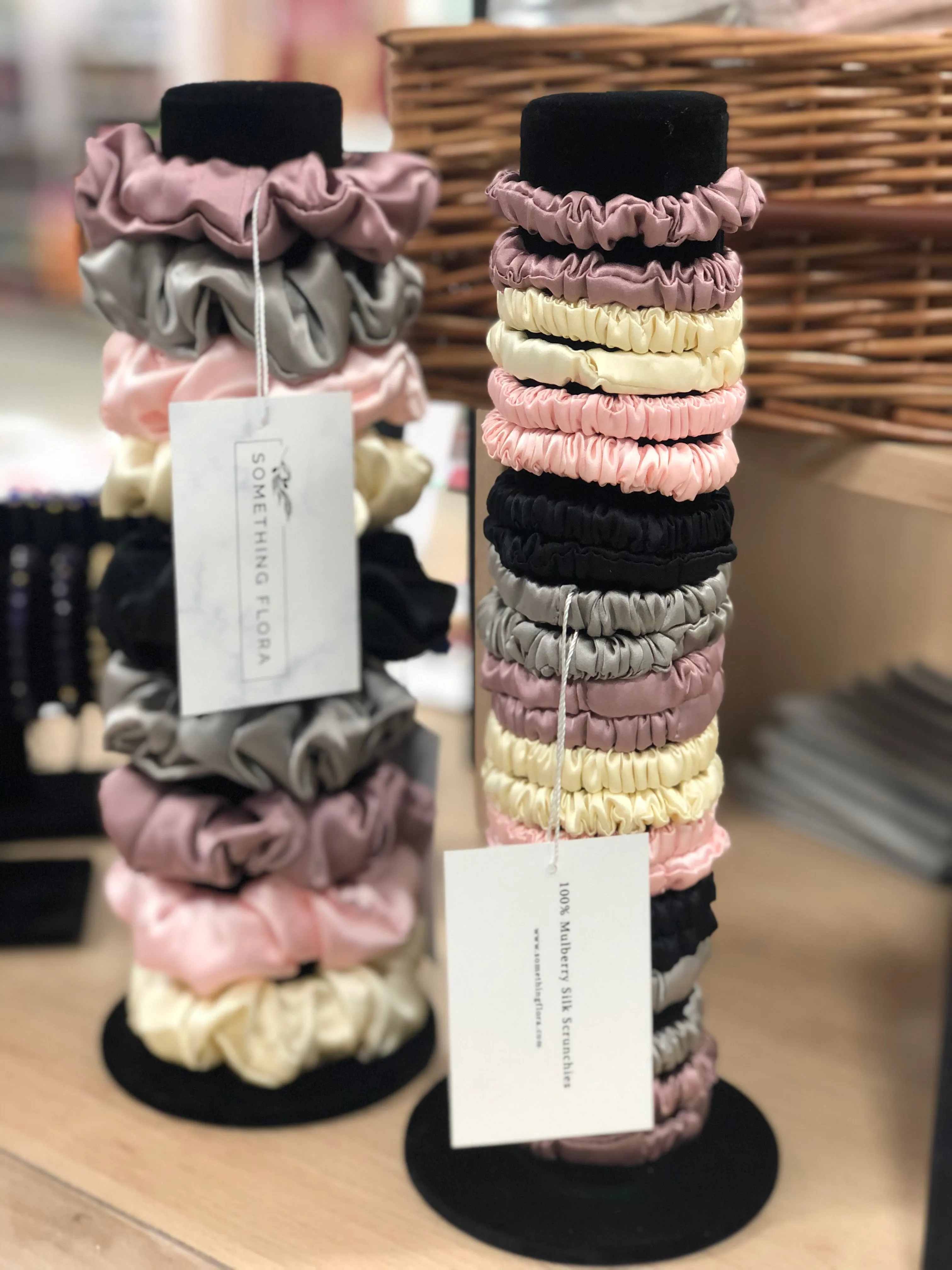 Set of 2 Classic Mulberry Silk Scrunchies