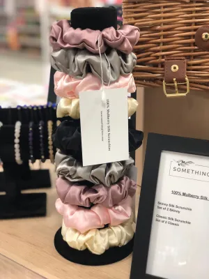 Set of 2 Classic Mulberry Silk Scrunchies