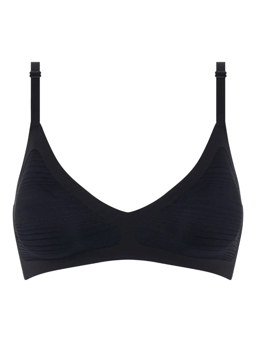 SoftStretch Stripes Padded Bralette - Black