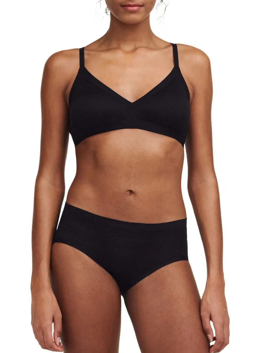 SoftStretch Stripes Padded Bralette - Black