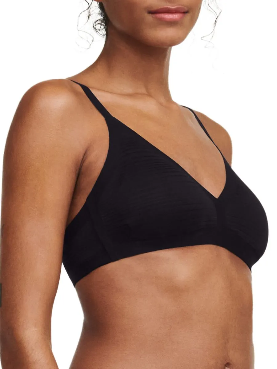 SoftStretch Stripes Padded Bralette - Black