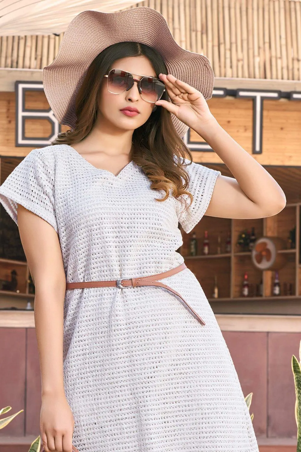 Summer Wear A-line Knitted Dress