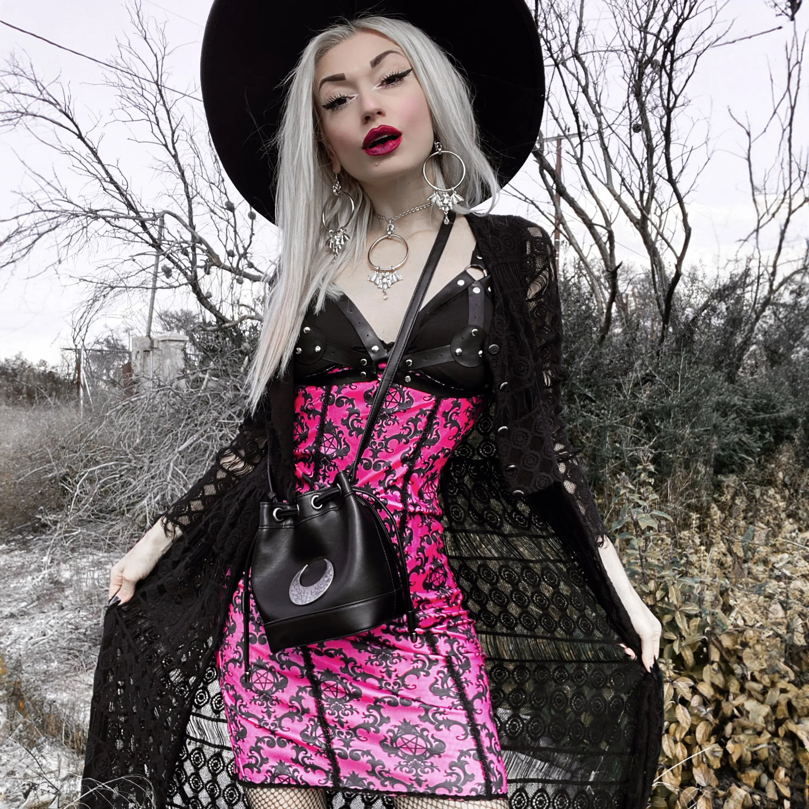 Victorian Pentagram Damask Cami Dress