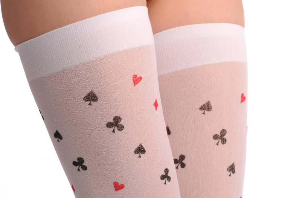White With Poker Prints