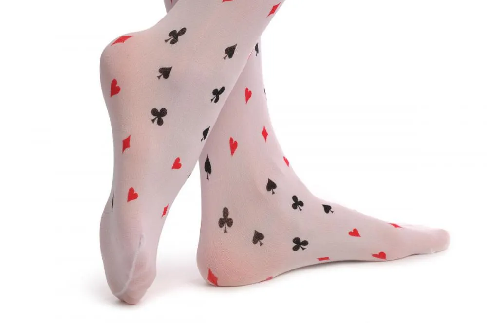 White With Poker Prints