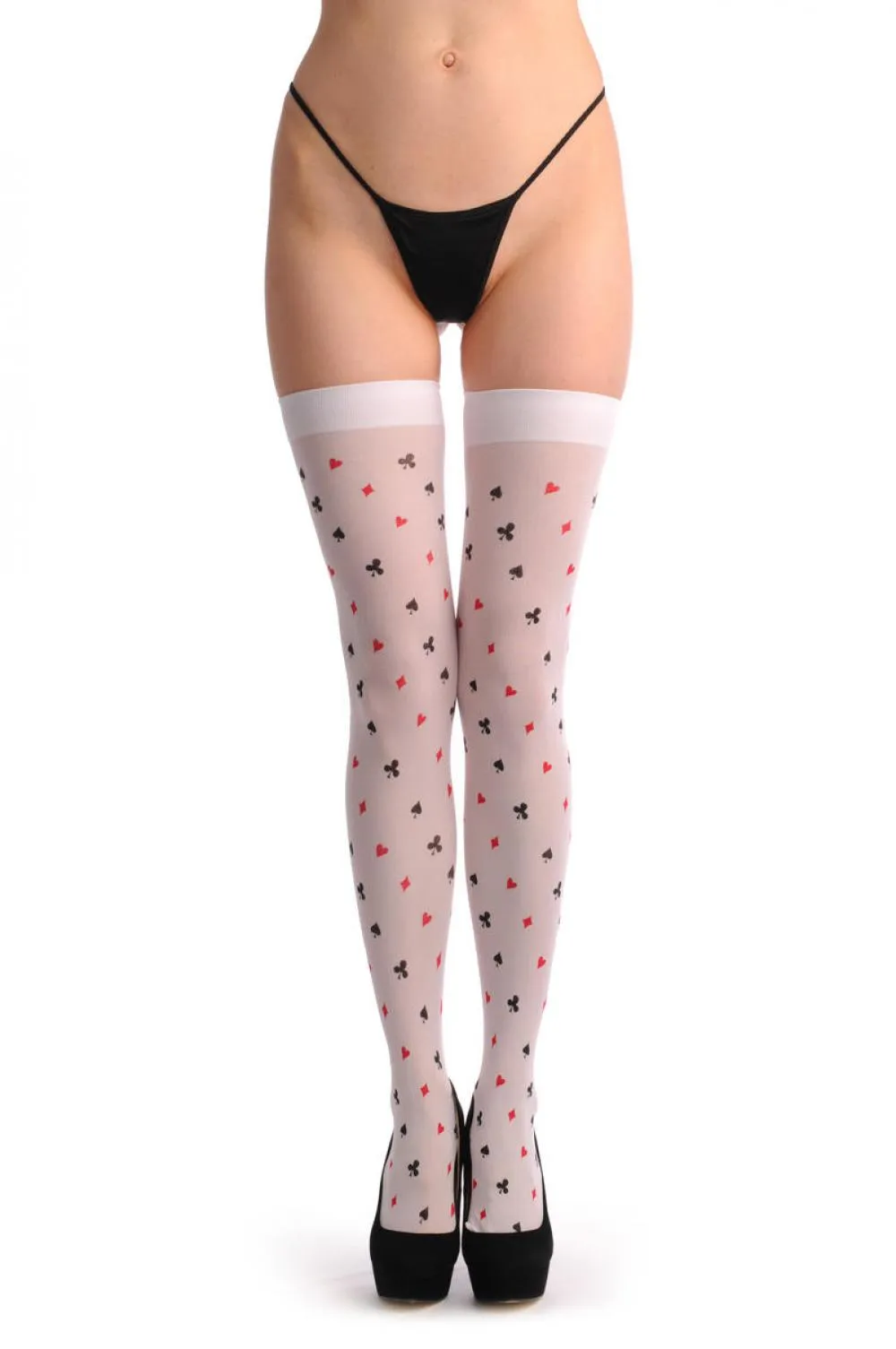 White With Poker Prints